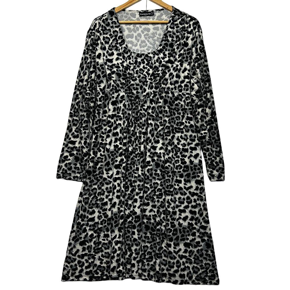 Cordelia St Grey Leopard Print Dress - Size 24