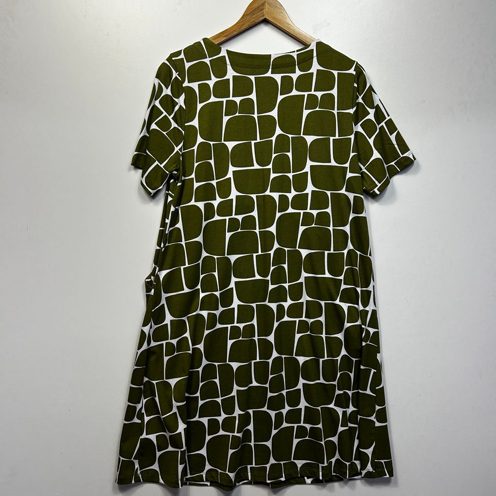 Regatta Petites Olive Print Organic Cotton Dress - Size 12