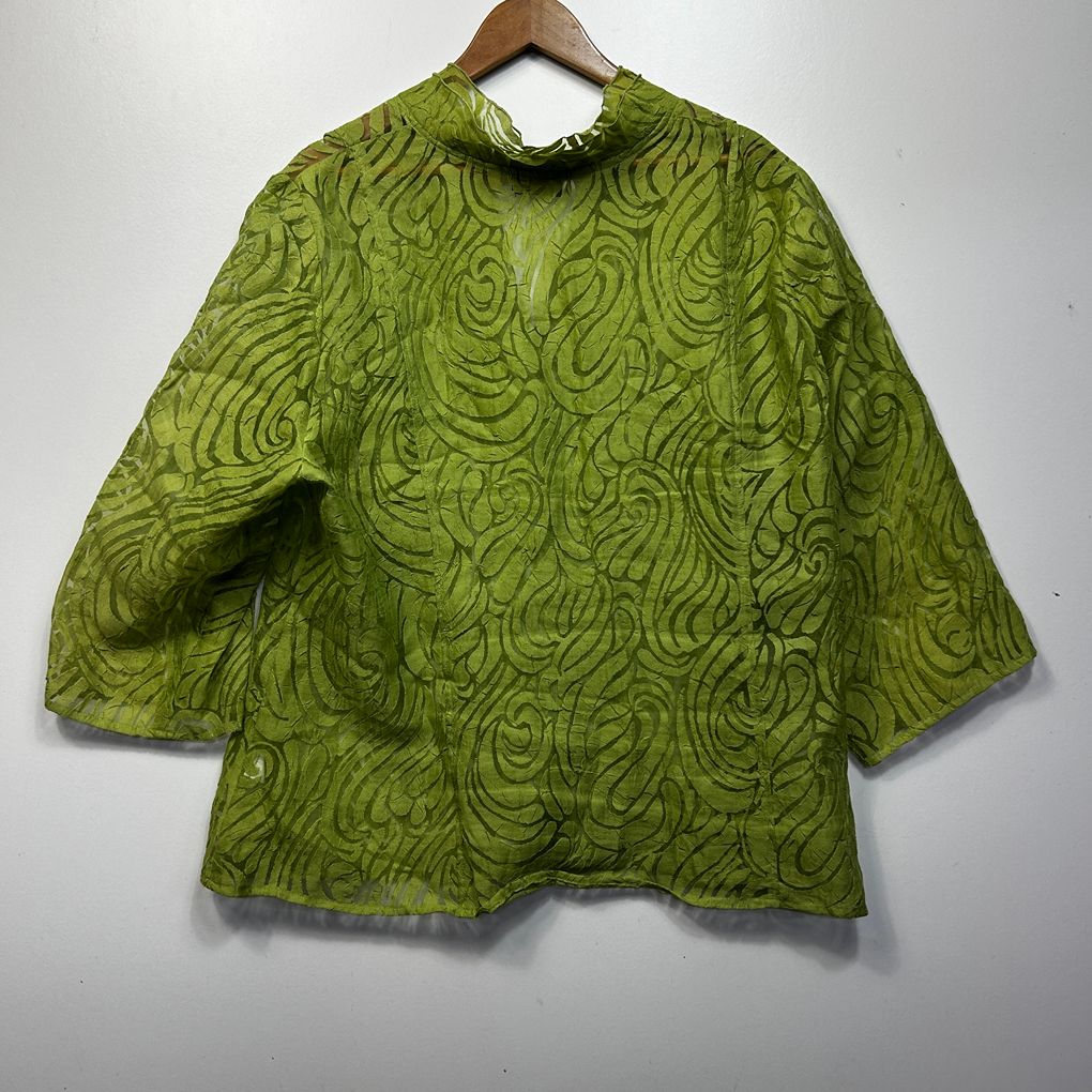 Susan Blake Green Linen Jacket - Size 22