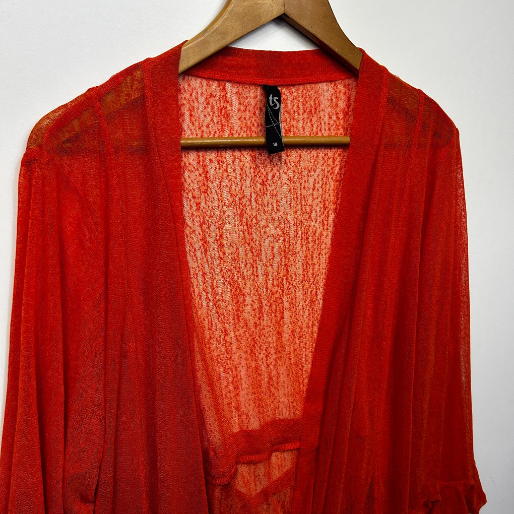 Taking Shape Orange Plus Size Sheer Open Top - Size 18