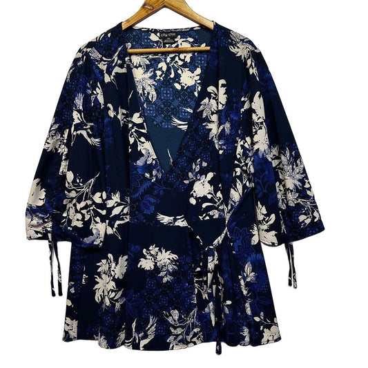 City Chic Floral Top - Size XXL
