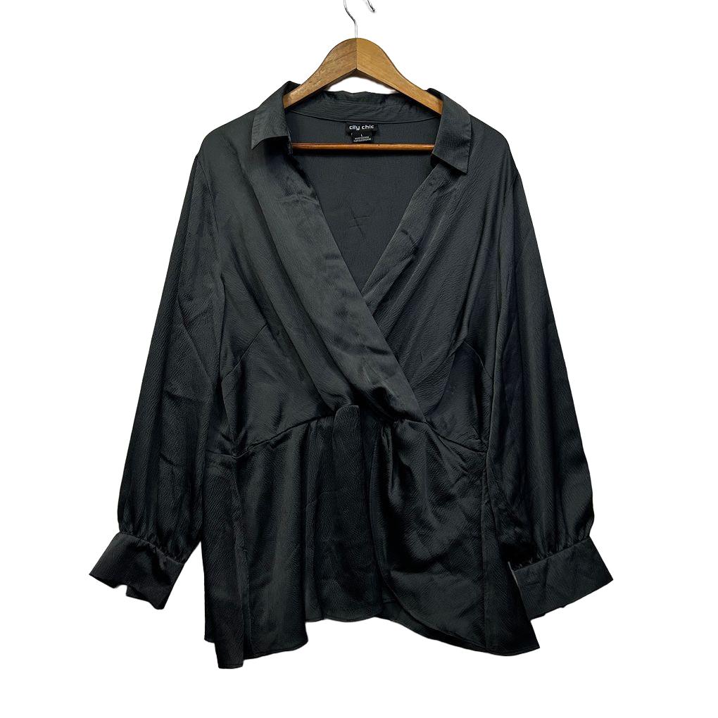 City Chic Wrap Top - Size L