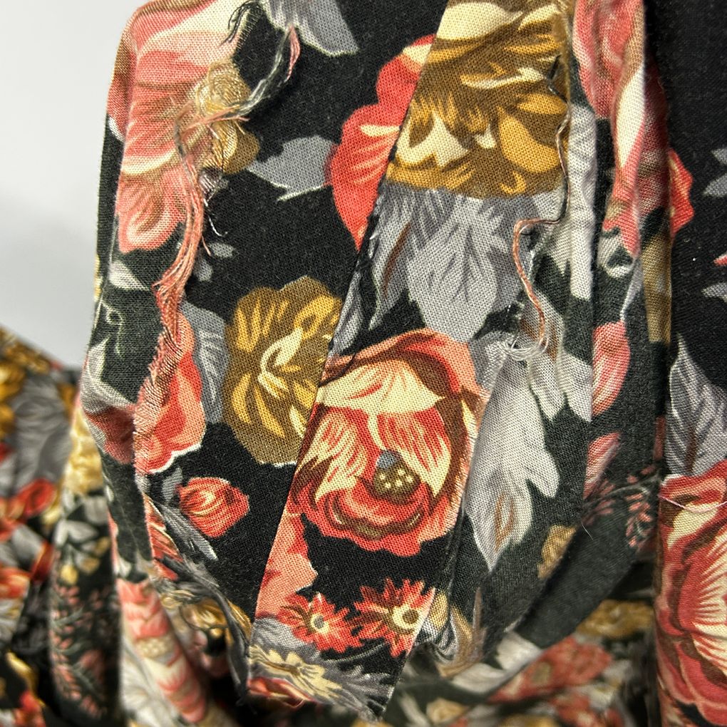 Handmade Black Floral Dress - Size 16/18