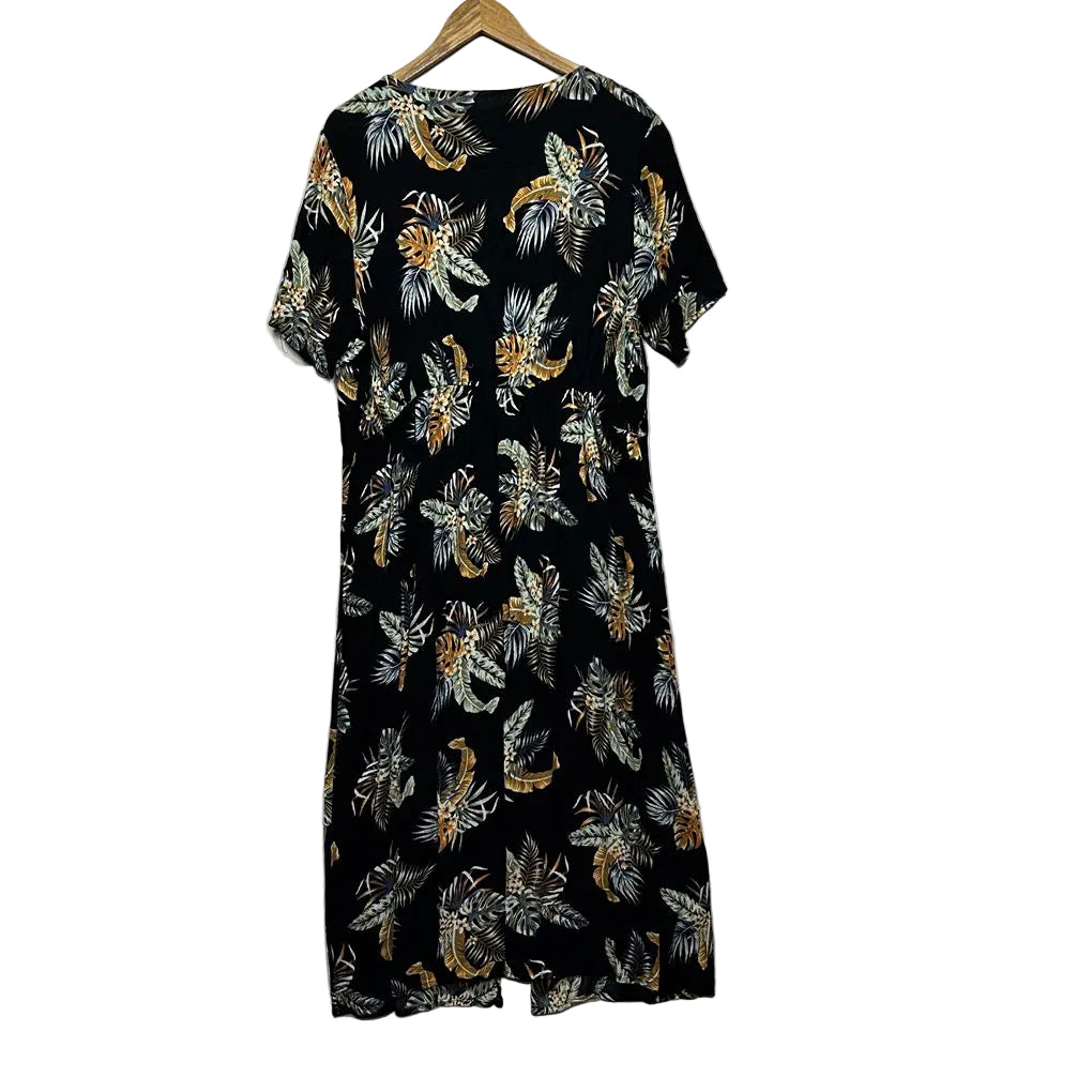 Millers Black Print Maxi Dress - Size 22