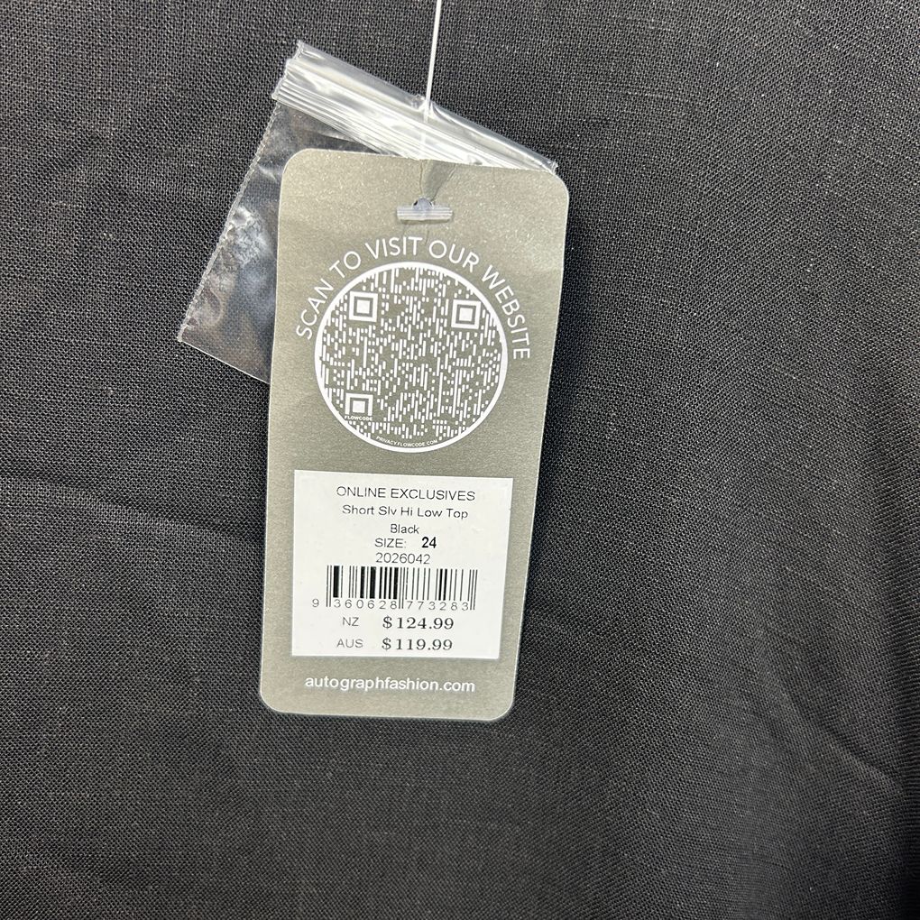 Autograph Black Linen Top - Size 24