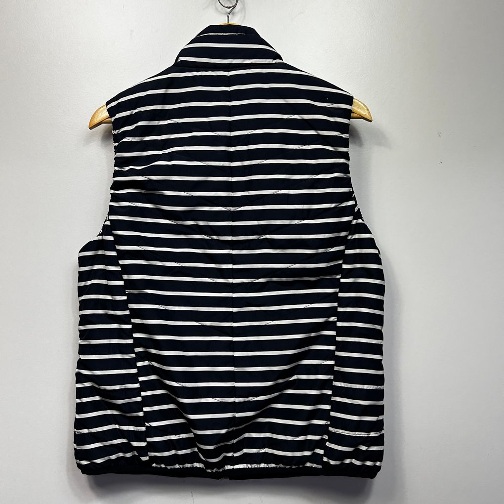 Suzanne Grae Navy Striped Puffer Vest - Size L