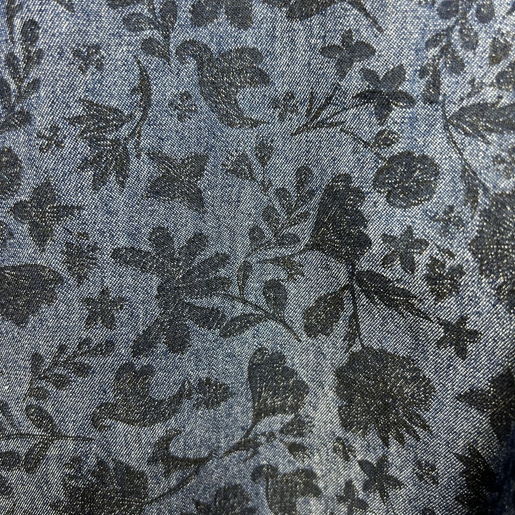 Millers Blue Floral Denim Cotton Shirt - Size 16