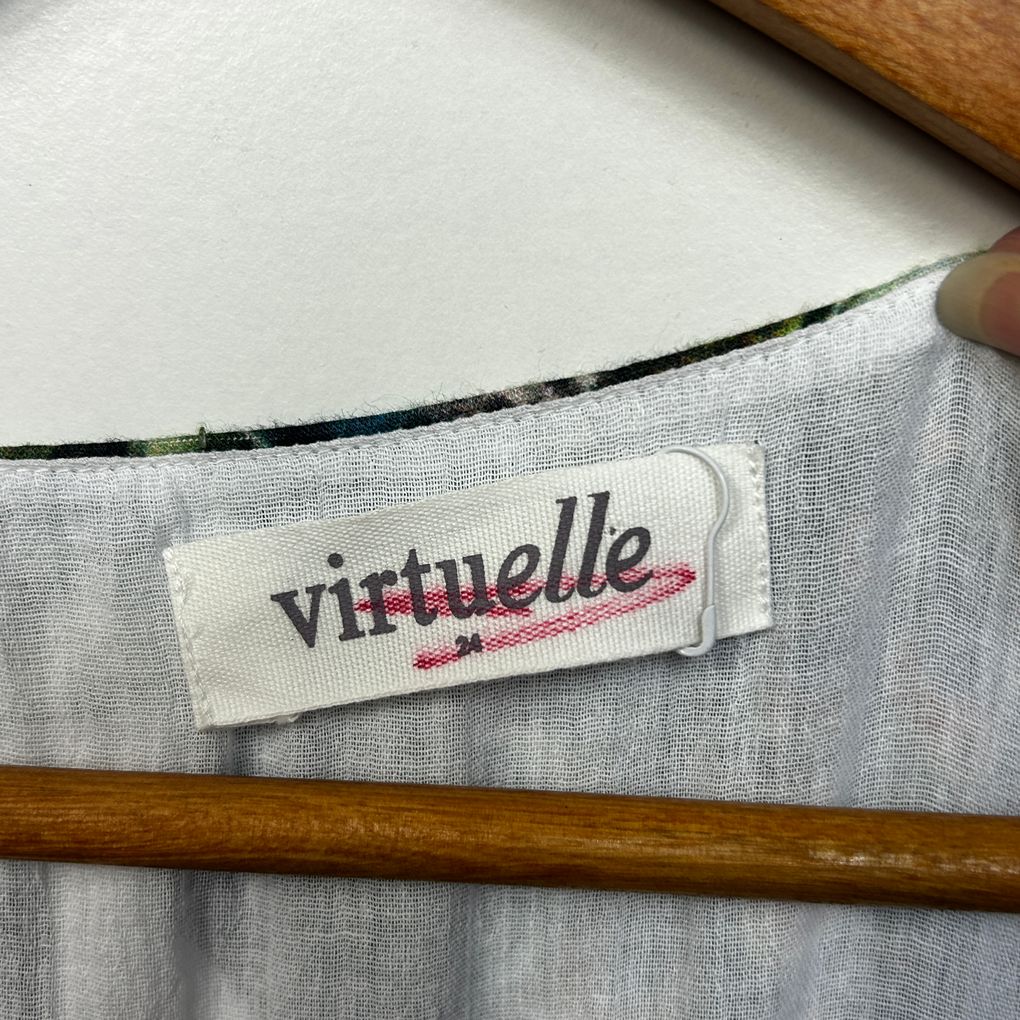 Virtuelle White Floral Cotton Dress - Size 24