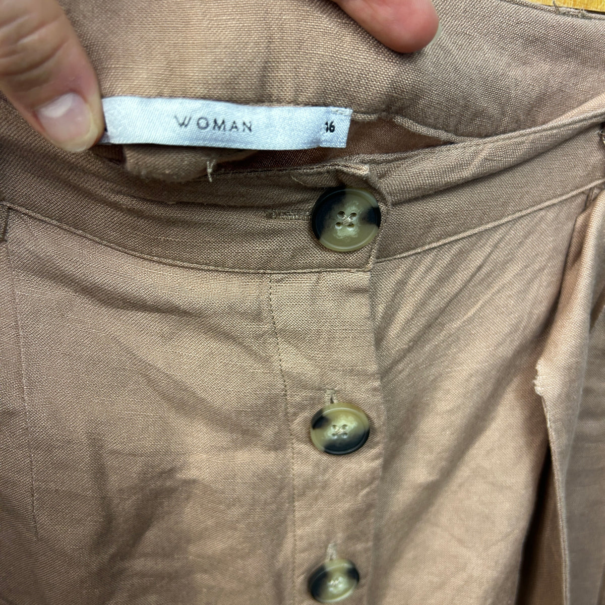 Target Brown Linen Hi Low Skirt - Size 16