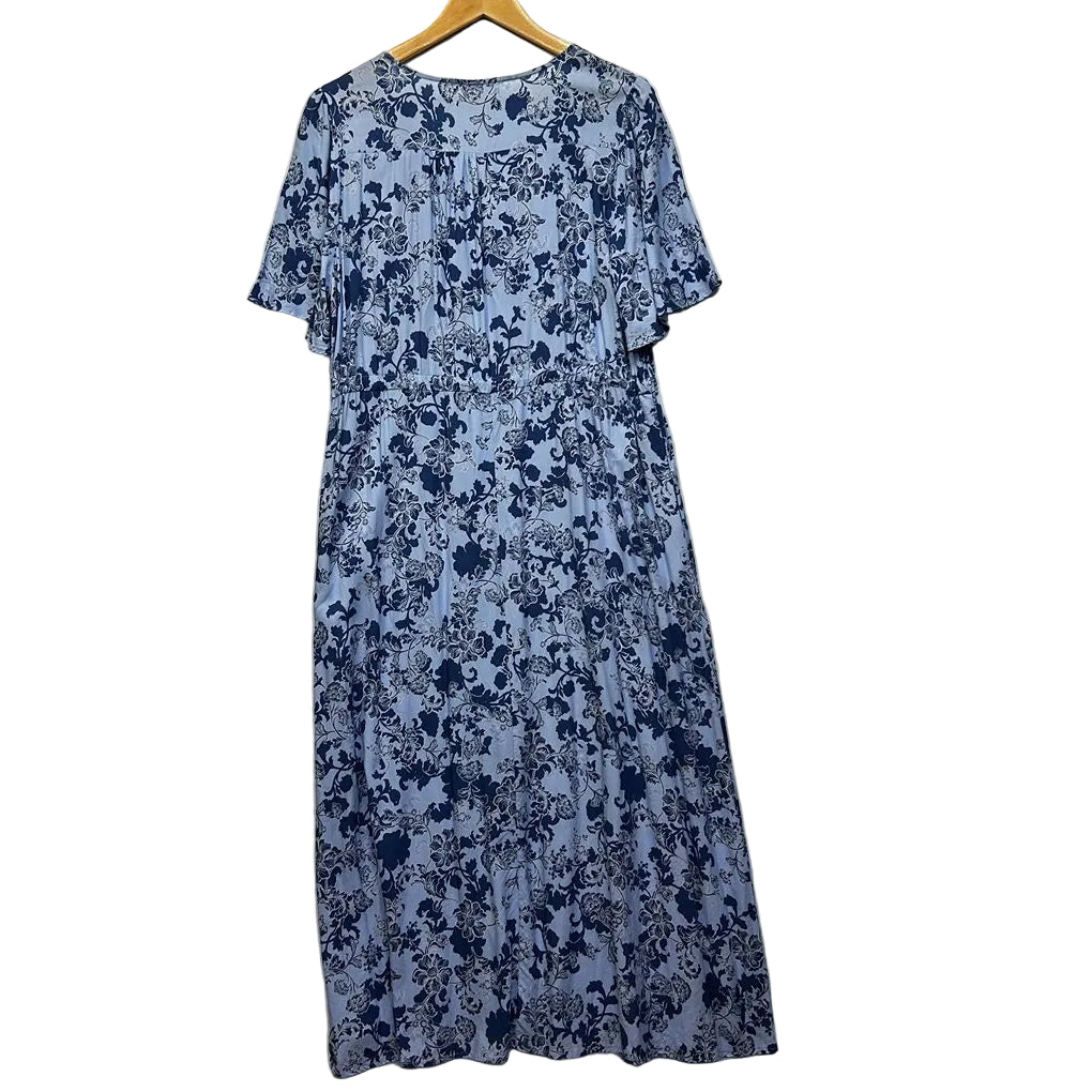 Vine Apparel Blue Floral Maxi Dress - Size 16