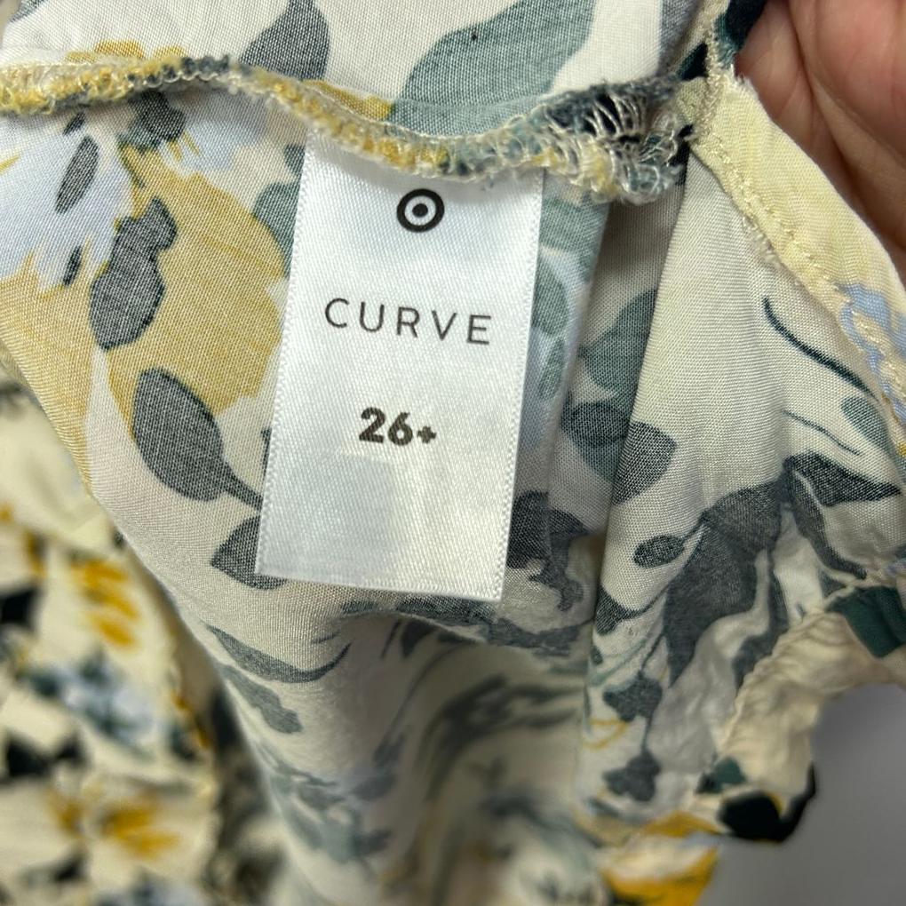 Target Cream Viscose Floral Top - Size 26