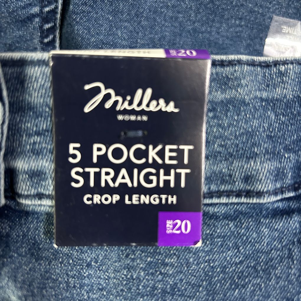 Millers Blue Straight Crop Jeans - Size 20