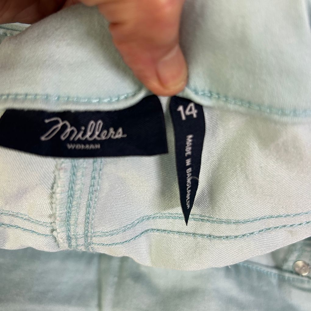 Millers Mint Green Cotton Pants - Size 14