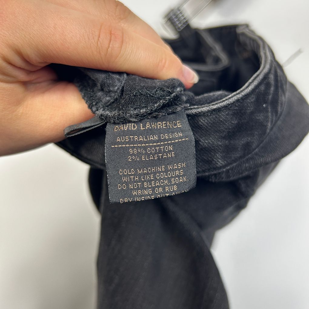 David Lawrence Class Fit Straight Leg Black Jeans - Size 14