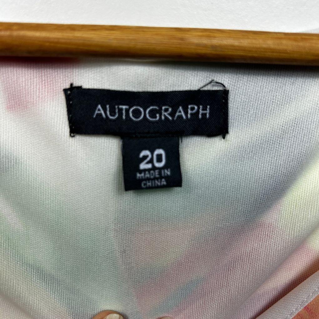 Autograph Multicoloured Sheer Overlay Top - Size 20
