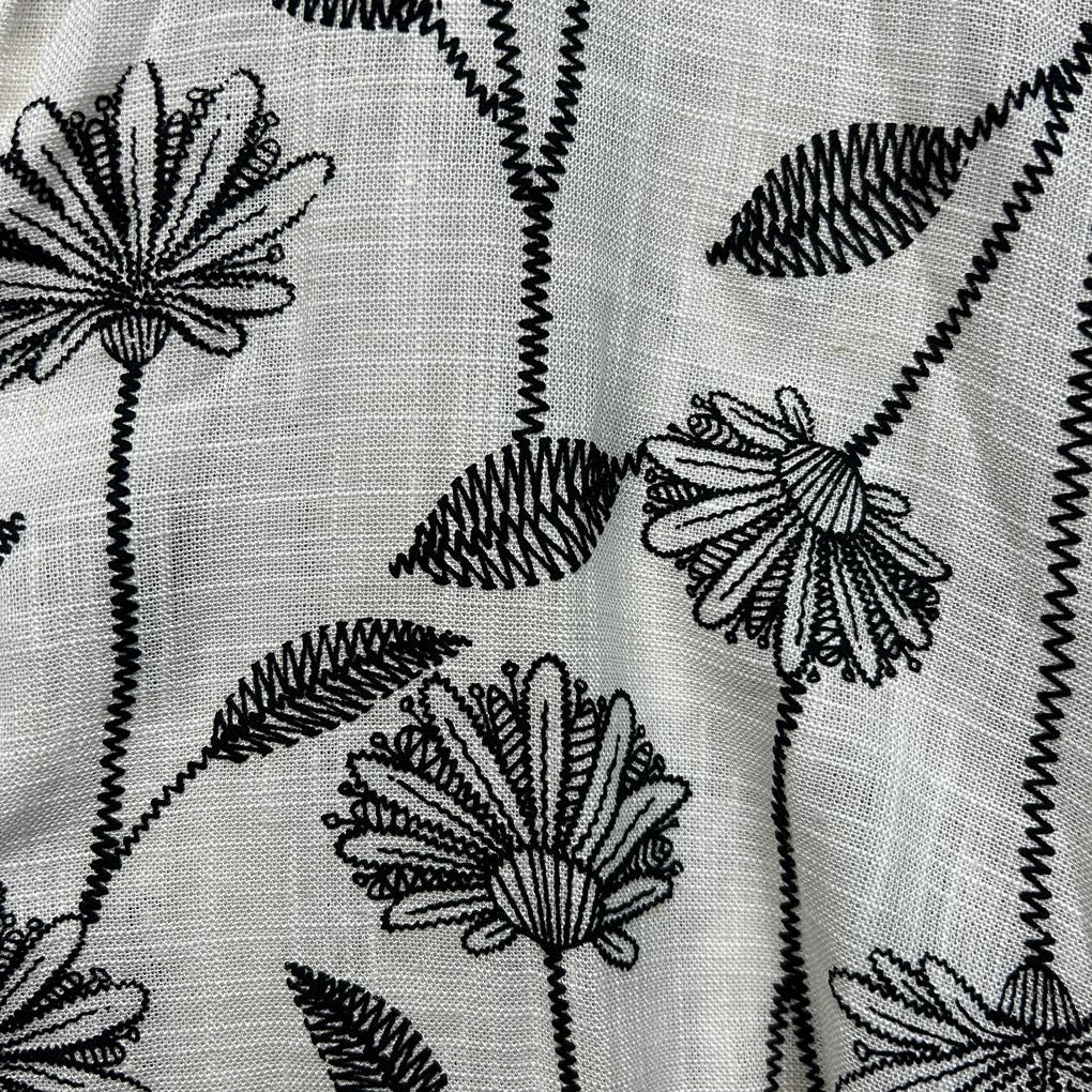 LOV White Floral Linen Shirt - Size XL