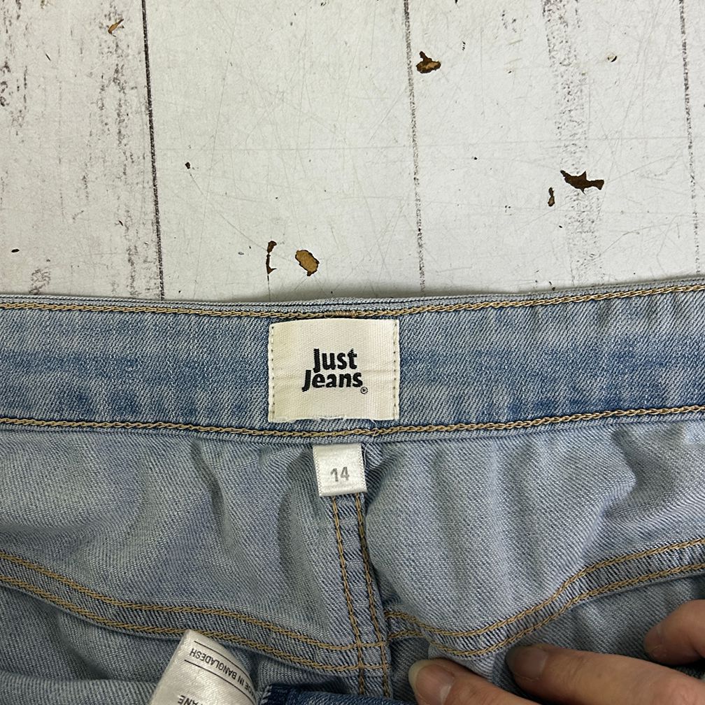 Just Jeans Blue Denim Shorts - Size 14 (fault - mark)