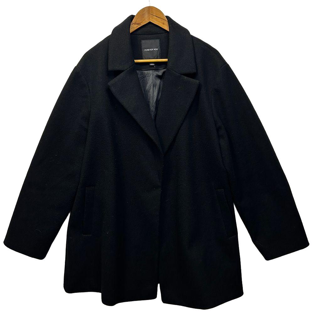 Forever New Black Coat - Size 16