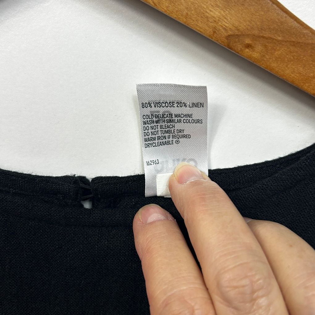 Anko Black Linen Top - Size 20