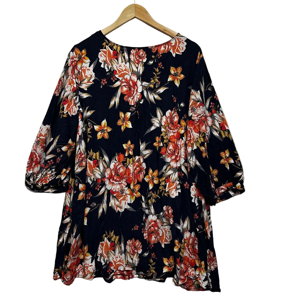Autograph Navy Floral Top - Size 22