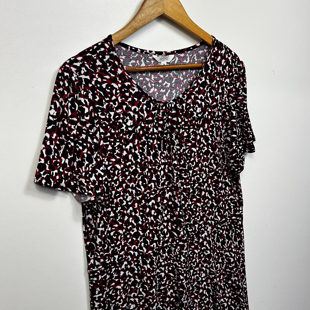 Khoko Black Plus Size Animal Print Dress - Size 18