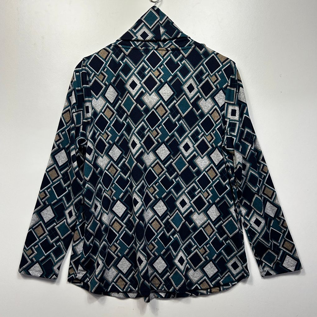 Millers Navy Geometric Top - Size 16
