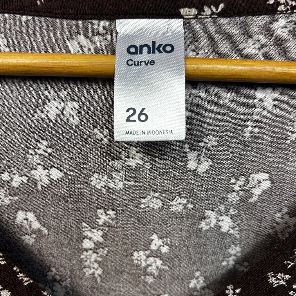 Anko Chocolate Floral Dress - Size 26