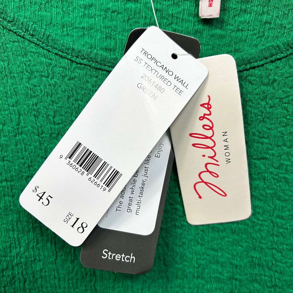 Millers Green Textured Top - Size 18