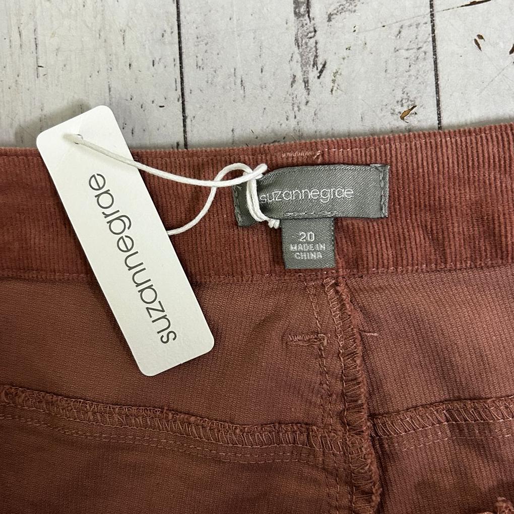 Suzanne Grae Rust Corduroy Cotton Pants - Size 20
