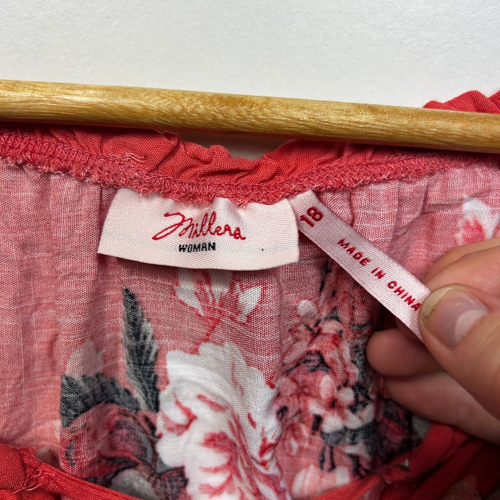 Millers Red Floral Plus Size Top - Size 18