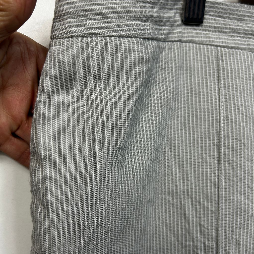 Sportscraft Grey Stripe Linen Drawstring Pants - Size 18