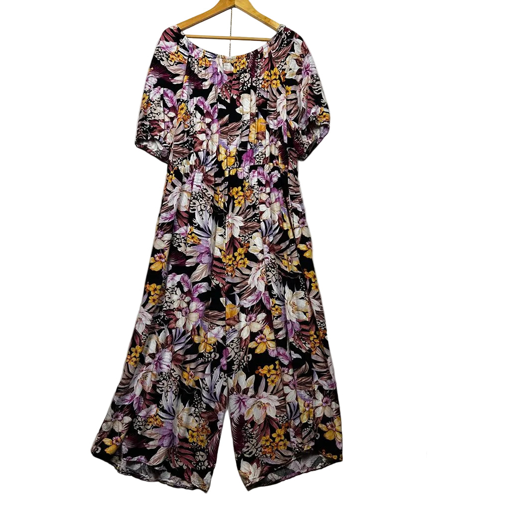 City Chic Multicoloured Floral Jumpsuit - Size 18