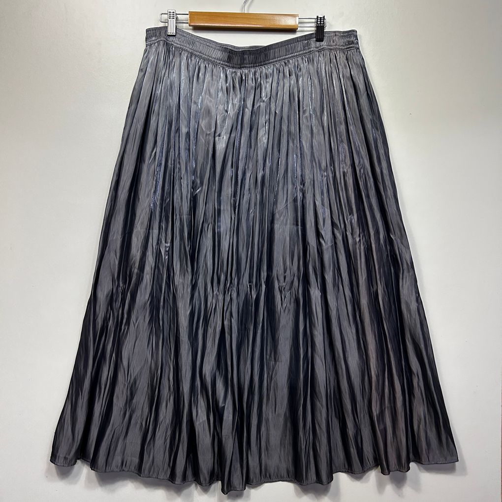 Avella Grey Plus Size Pleated Skirt - Size 20