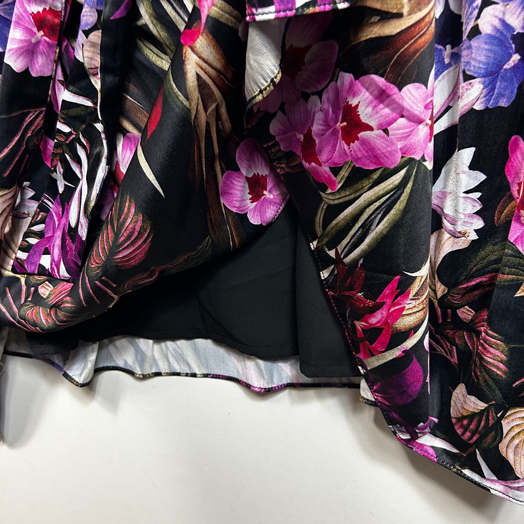 Portmans Curve Black Floral Dress - Size 22