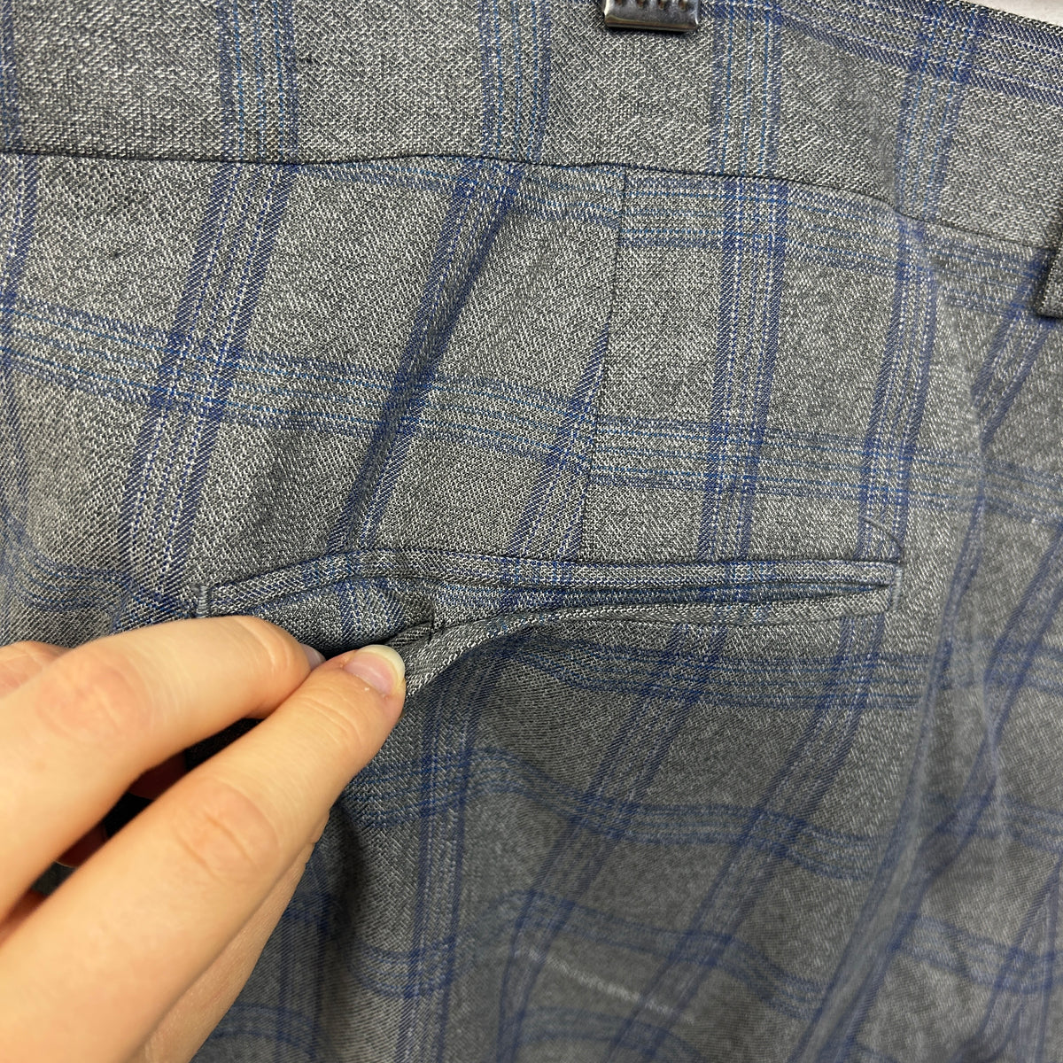 Johnny Bigg Grey Check Pants - Size 44