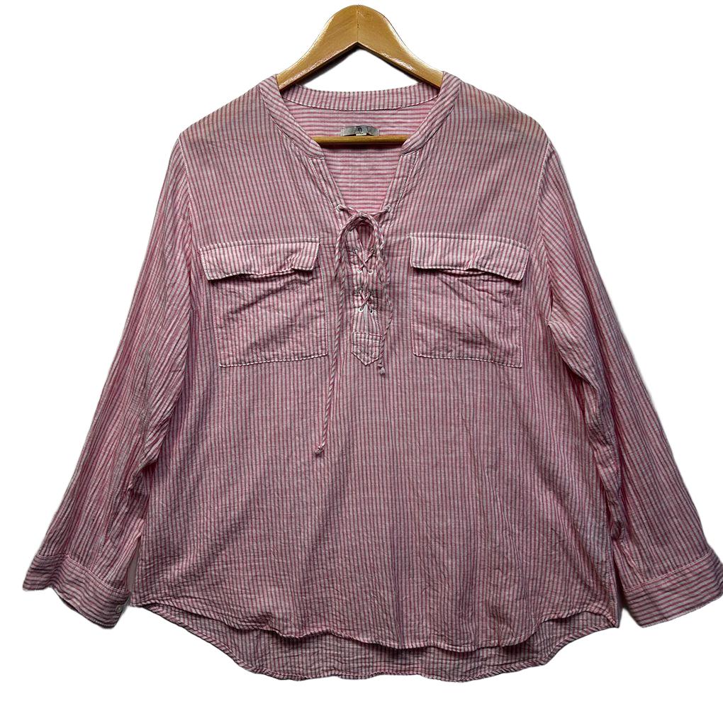 Target Pink Striped Cotton Shirt - Size 18