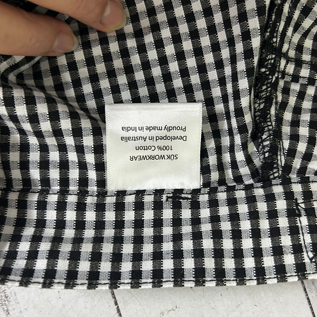 Sük Workwear Black and White Check Cotton Shorts - Size 20