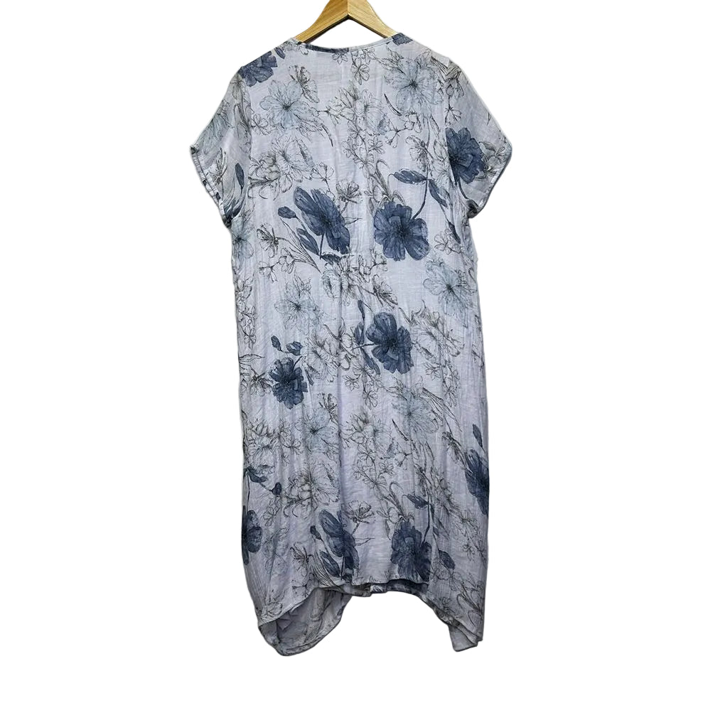 Willow & Tree White Floral Cotton Dress - Size 18
