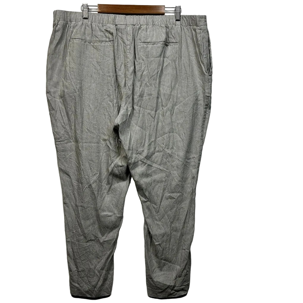 Sportscraft Grey Stripe Linen Drawstring Pants - Size 18