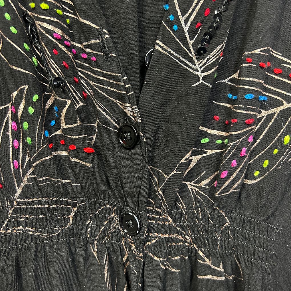 Taking Shape Black Embroidered Sequin Dress - Size 22