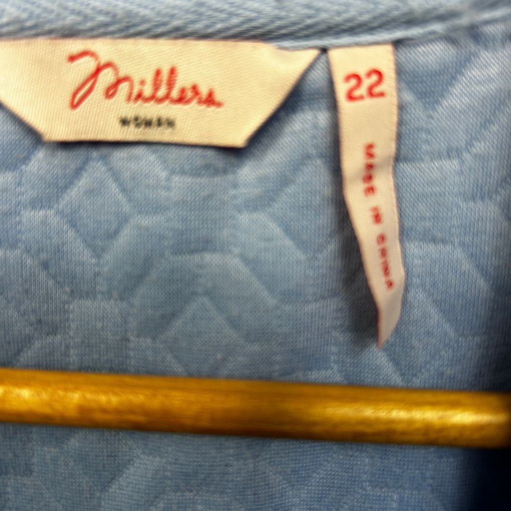 Millers Blue Zip Quillted Vest - Size 22