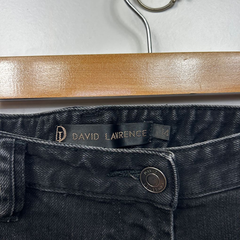 David Lawrence Class Fit Straight Leg Black Jeans - Size 14