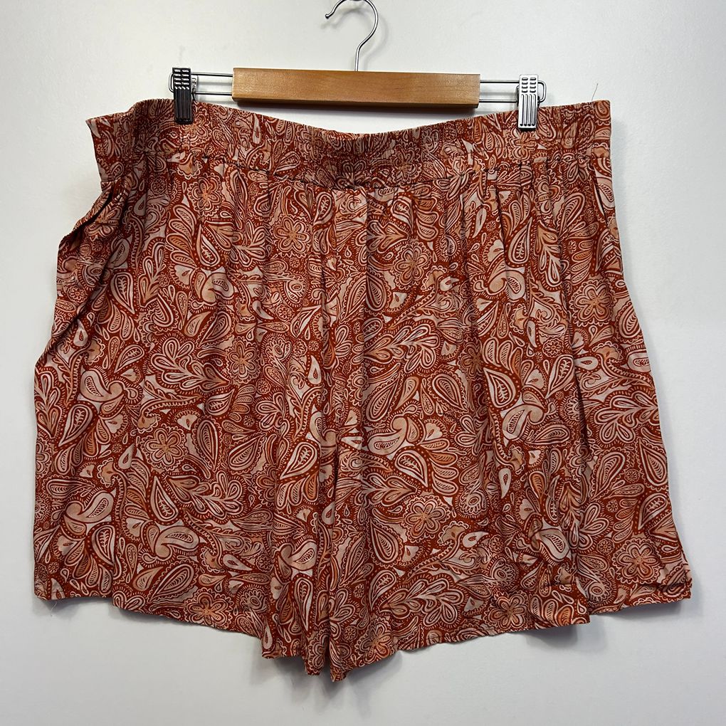Styling You The Label Rust Paisley Shorts - Size 20