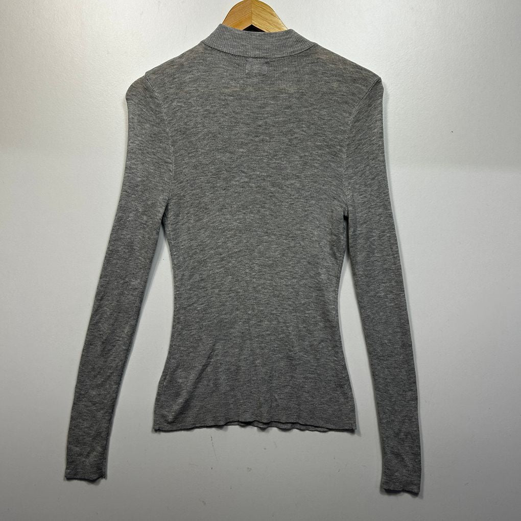 Cotton On Grey Ribbed Top - Size L