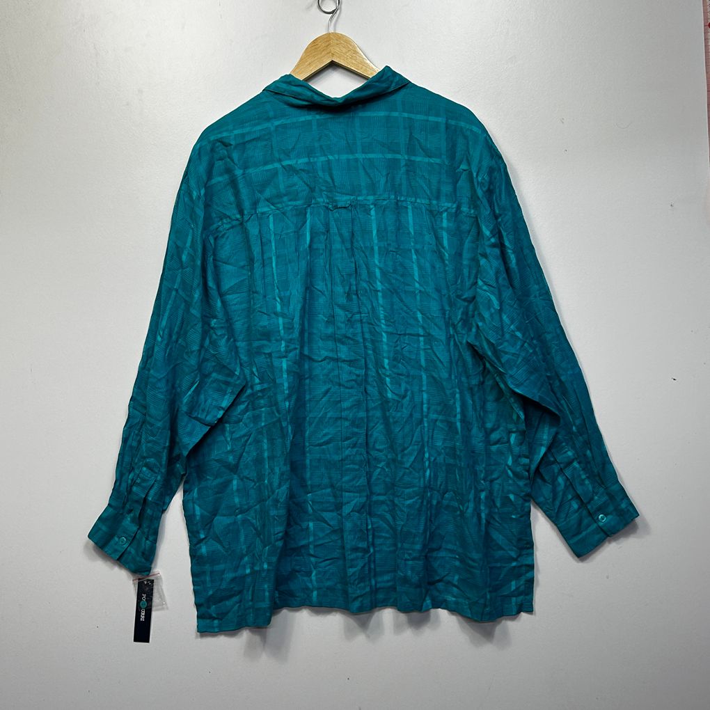 Potpourri Teal Plus Size Cotton Shirt - Size 24L