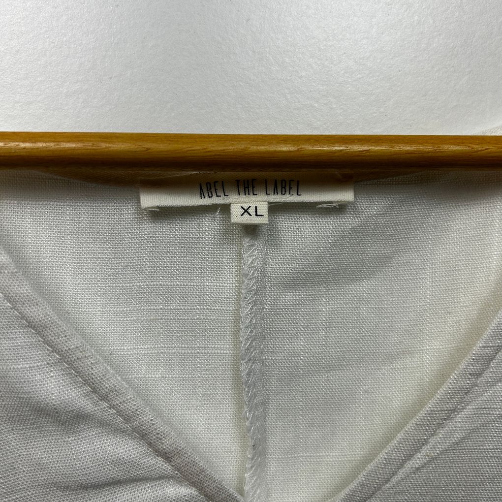 Abel The Label White Linen Top - Size XL