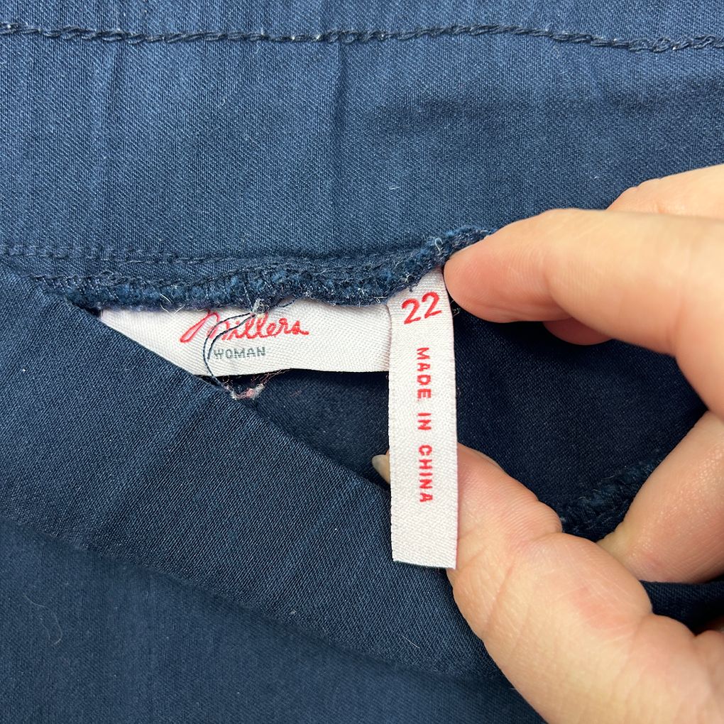 Millers Navy Cropped Pants - Size 22 (Fault)
