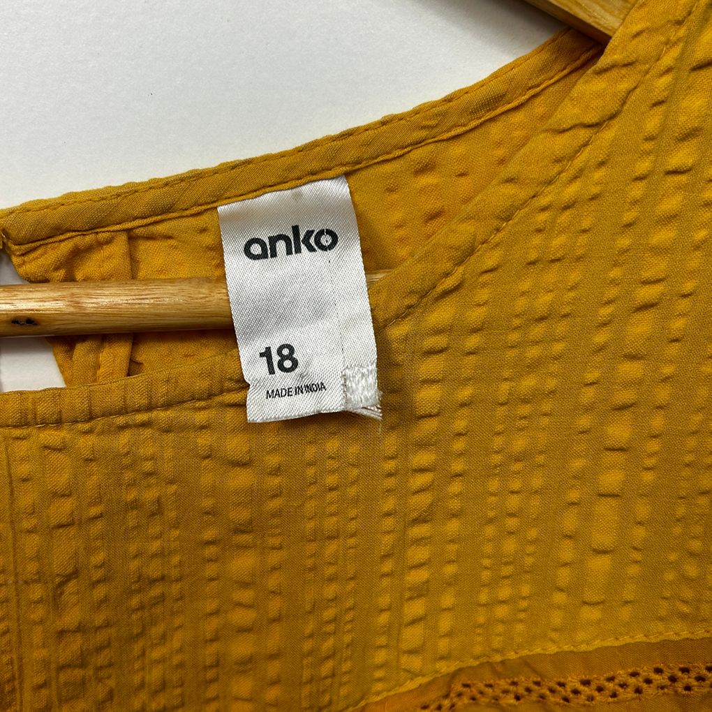 Anko Mustard Cotton Top - Size 18