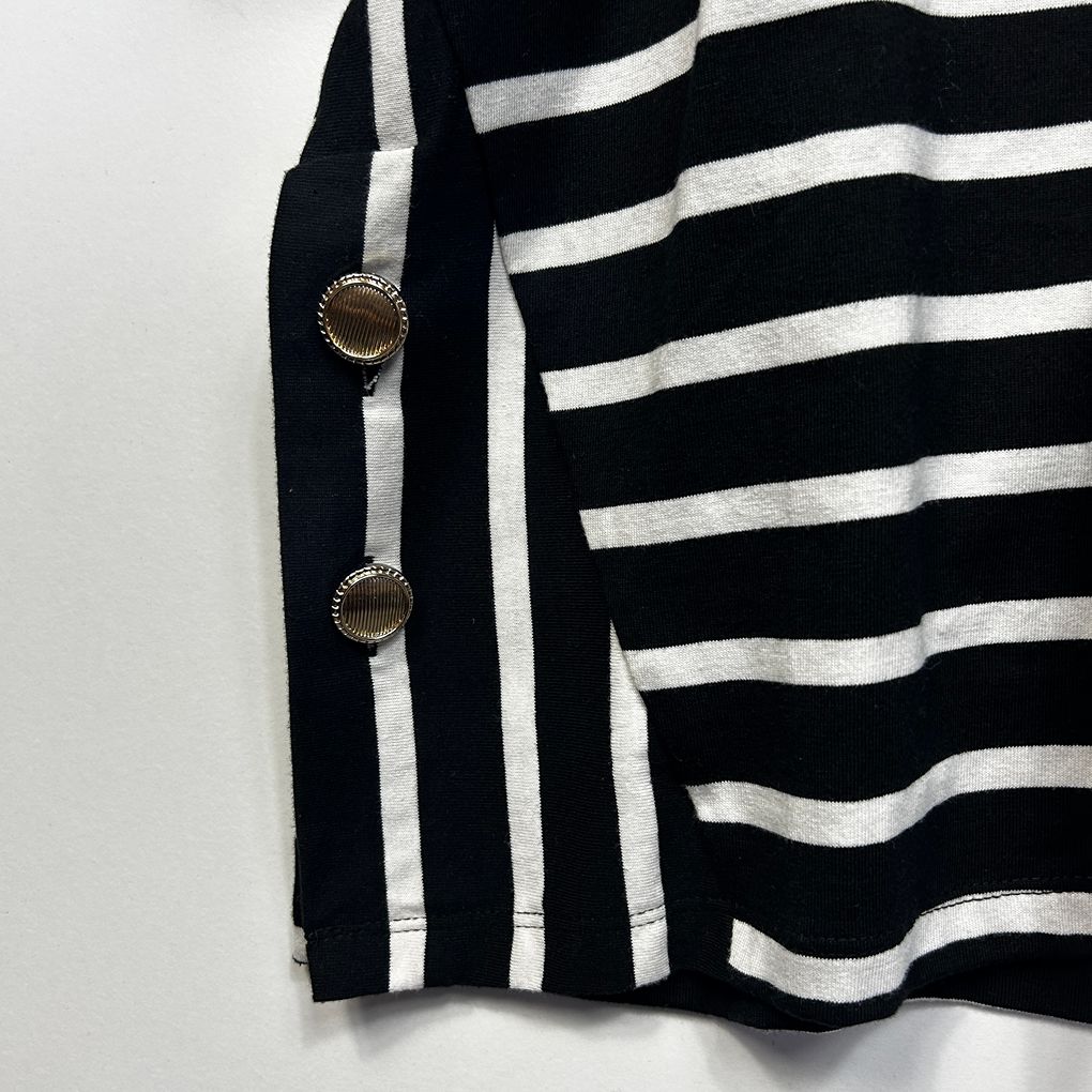 Anko Black and White Striped Cotton Top - Size 20