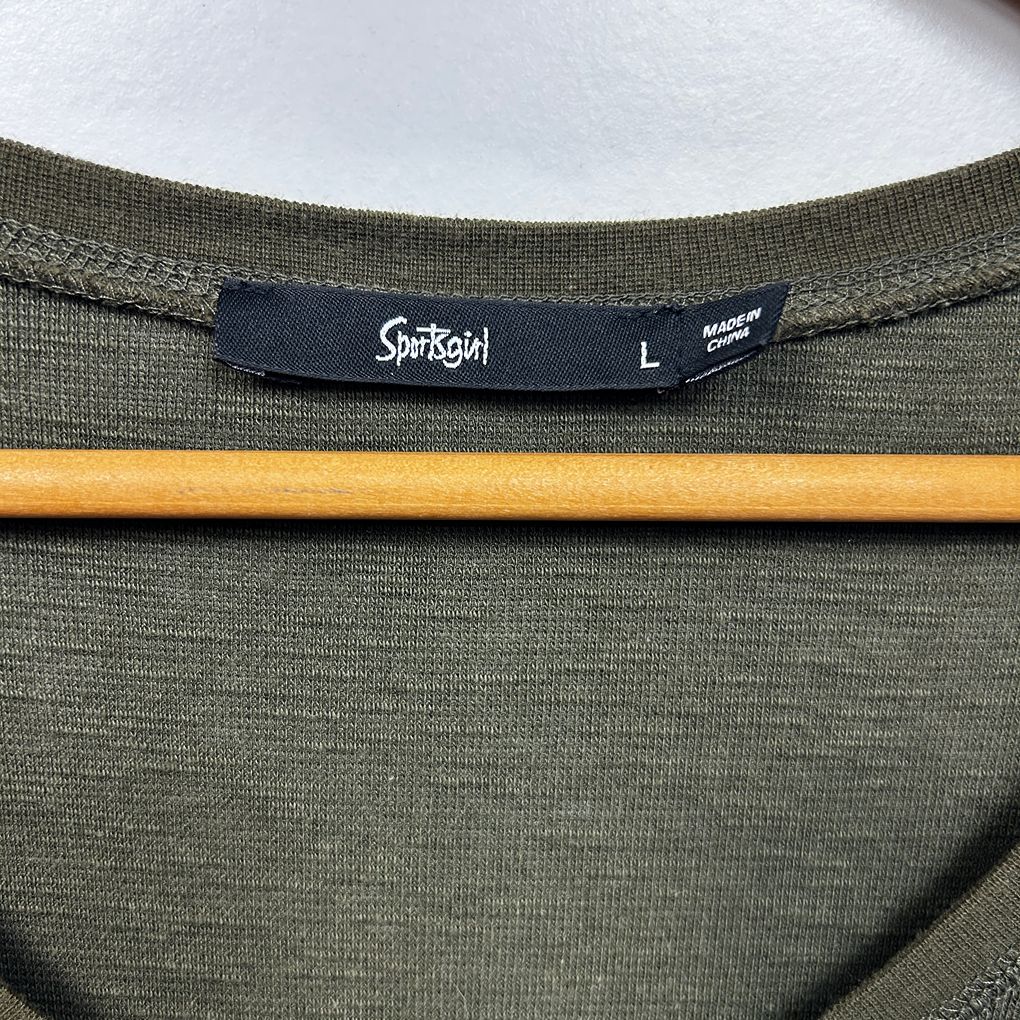 Sportsgirl Khaki Longline Top - Size L